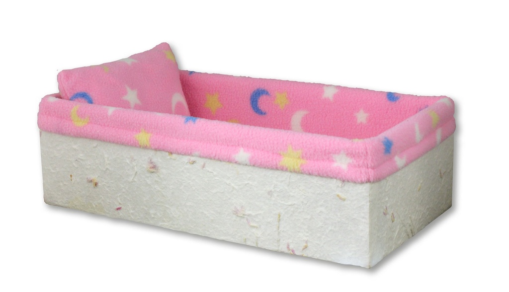 Child Handmade Paper Casket, Floral, Pink Fleece