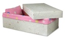 Child Handmade Paper Casket, Floral, Pink Fleece